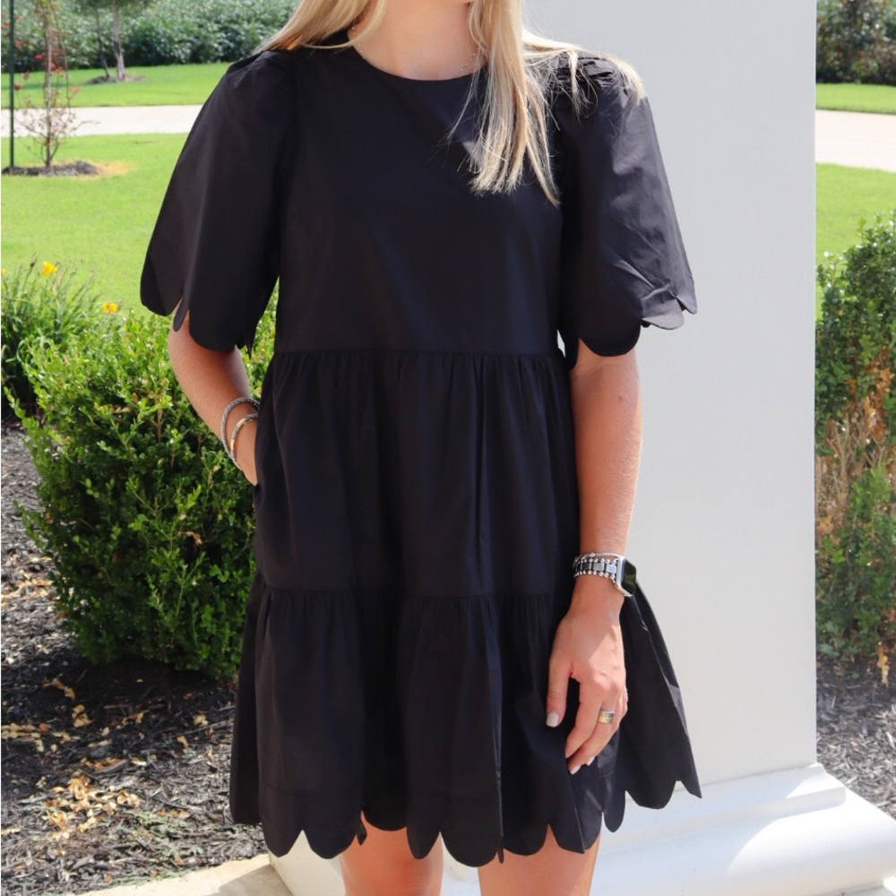Black Scallop Dress